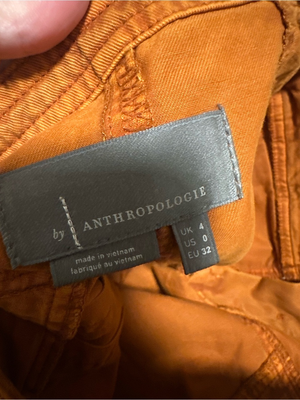 Anthropologie Briony Mini Skirt dark orange rust fall boho peasant indie size 0 - Picture 4 of 8